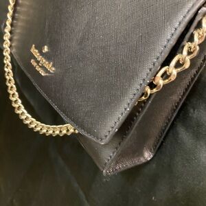 Kate Spade Black Crossbody with Gold Chain Detail